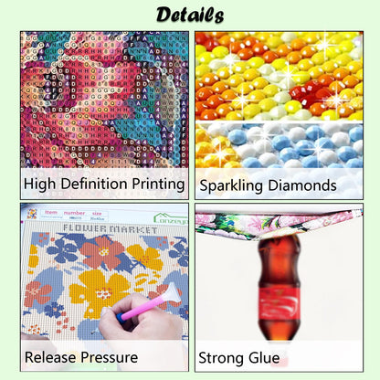 Lanzeyo Diamond Painting Kits for Adults Hand Crafts Diamond Art Kits for Beginners Starry Night Landscape Diamond Painting Diamond Dots Kits Gem Art Adult Crafts 4PCA Wall Art (StarryNight)