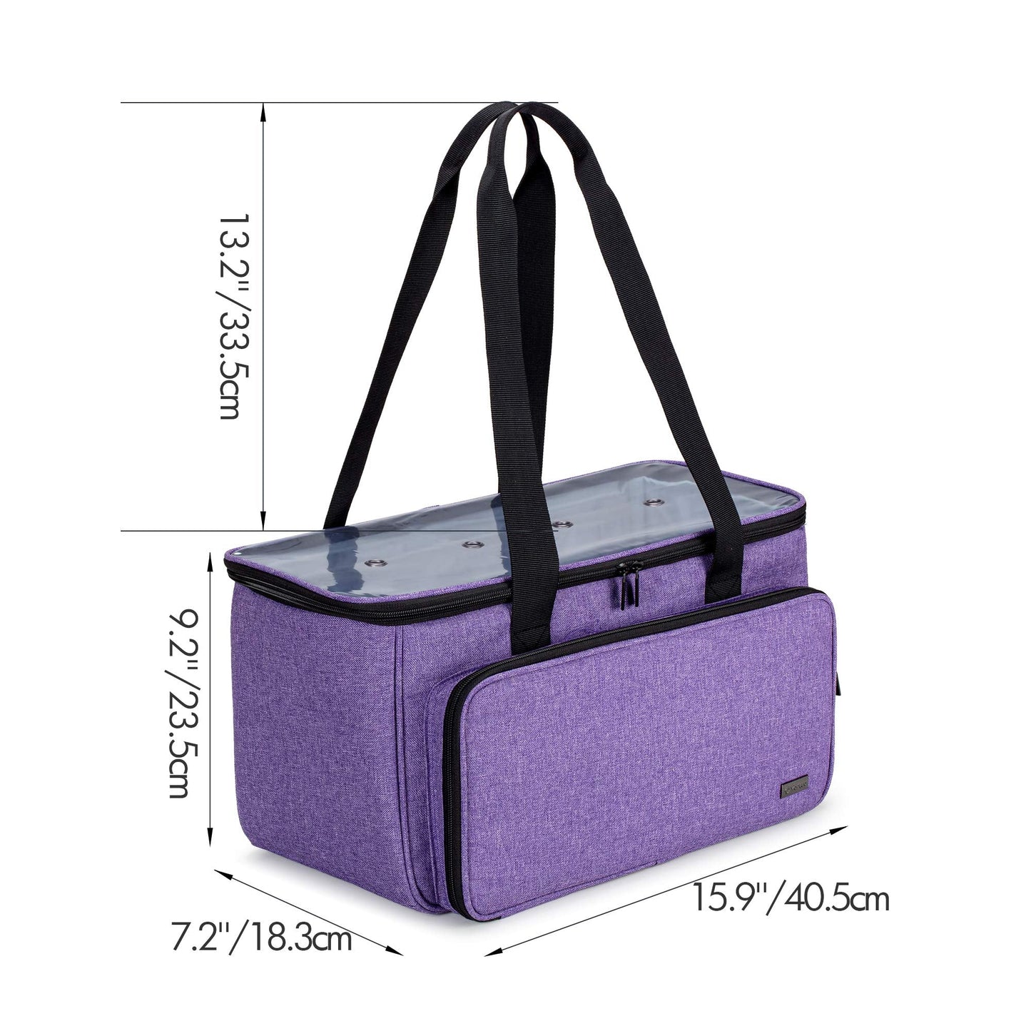 Yarwo Knitting Yarn Bag, Crochet Tote with Pocket for WIP projects, Knitting Needles(Up to 14”) and Skeins of Yarn, Christmas & New Beginnings Gifts for Women, Purple (Bag Only)
