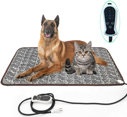Pet Heating pad Outdoor Small Dog cat Heating pad Heated ped beds for Outside Dogs House Heater Electric Warming pad for Puppies with Timer,Chew Resistant Cord,Easy Clean,Waterproof