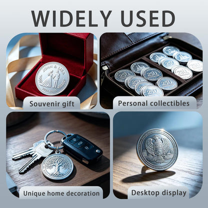 Disabeki 24 Pcs Blank Challenge Coins, 40mm x 2mm Plated Alloy Coin Blanks for Laser Engraving with Acrylic Cases, Reeded Edge Custom Coins for DIY Crafts, Gifts and Keepsakes (Silver-Plated)