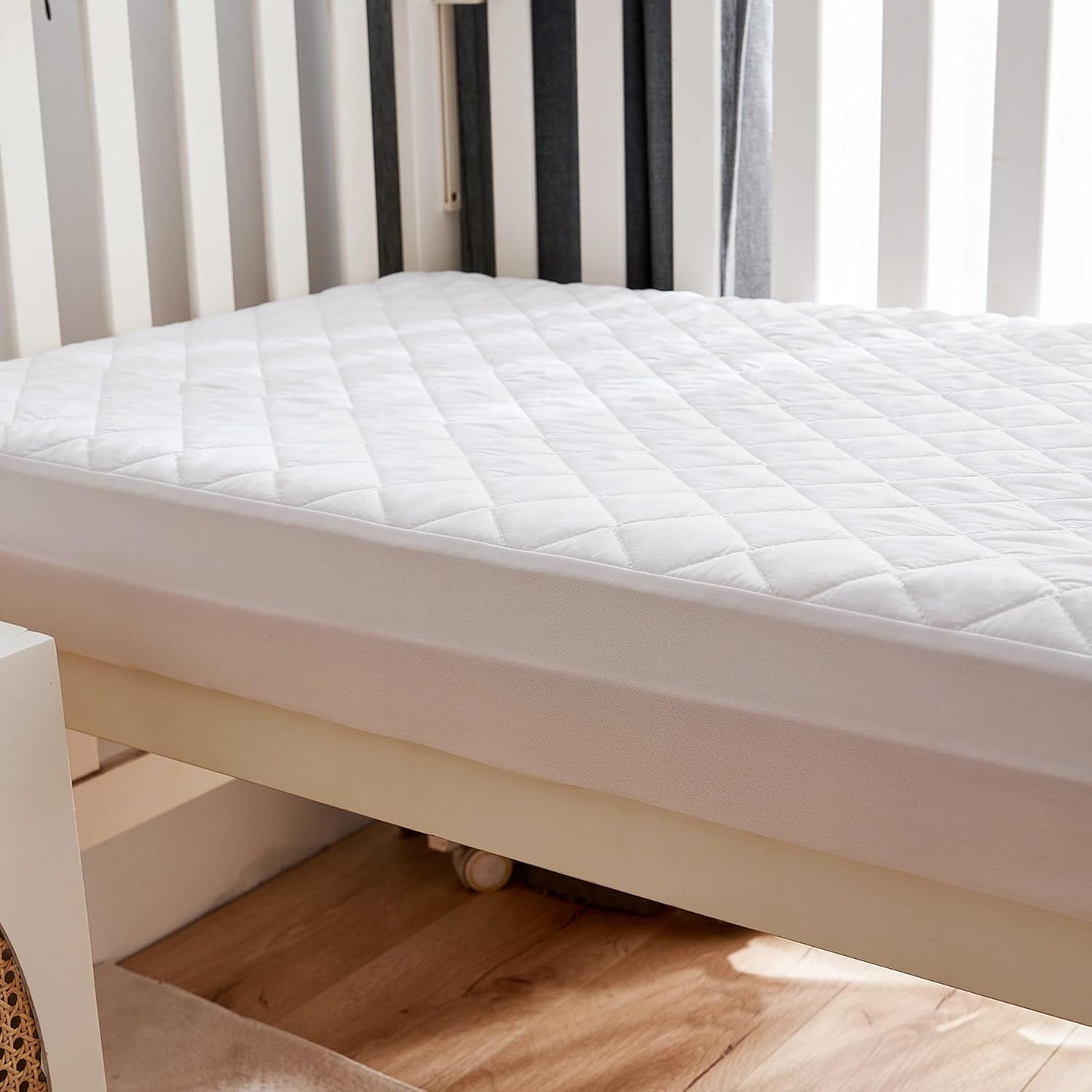 Elif Home Goods 2 Pack (2 Pack) Crib Size Waterproof Mattress Protector, Quilted Cooling Fitted Bed Mattress Cover Pad