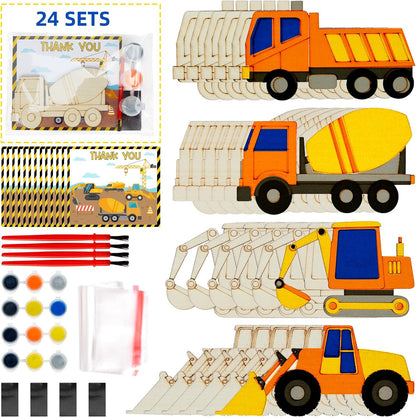 24 Set Construction Birthday Party Supplies, Trucks Parties Craft Construction Theme Birthday Paint Party Favors