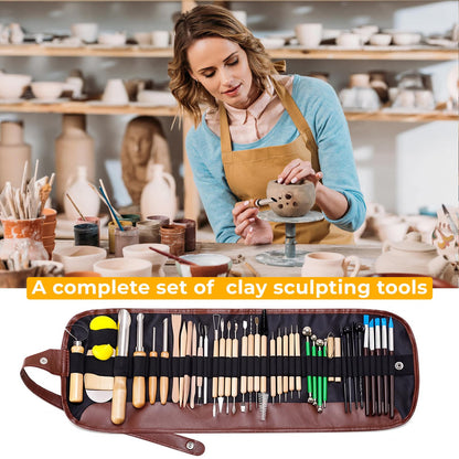 42 PCS Adult Clay Sculpting Tools Kit, All-in-One Pottery Tool Set for Carving, Molding & Shaping - for Adult Hobbyists and Artists