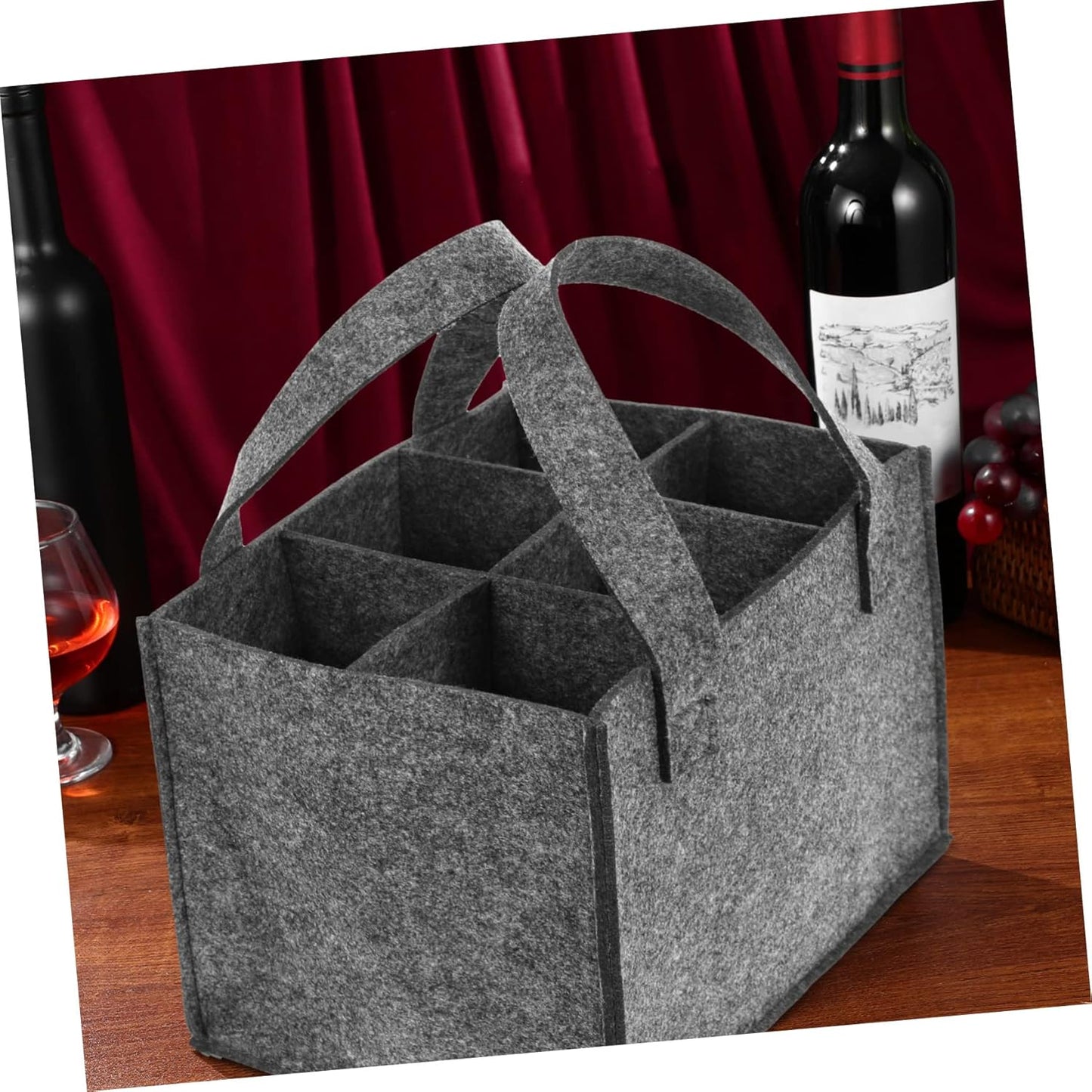 Wine Bag Tote, Portable Coolers Felt Wine Carrier Tote Bag, Reusable Wine Purse for Carrying Bottles