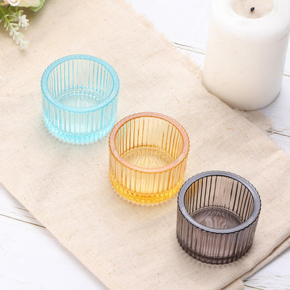 PATIKIL 2 Pcs Tealight Candle Holder, Tea Lights Candle Holder Glass Votive Candle Holders Glass Candle Holders for Table Centerpiece Decor Wedding Dinner Party, Red