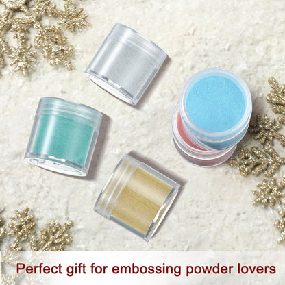 Heigble 6 Pcs 0.5 Ounce Glitter Embossing Powder Set for DIY Crafts Greeting Cards Making Scrapbooking Wedding Invitations (Multicolor)