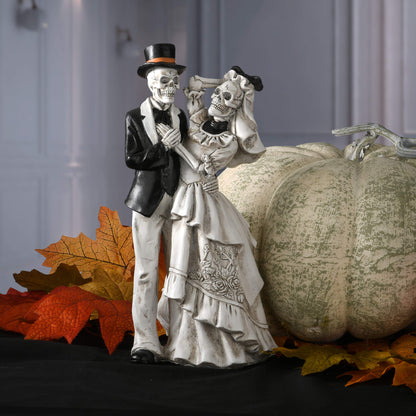 National Tree Company Skeleton Bride and Groom Decoration, Halloween Collection, 11 in
