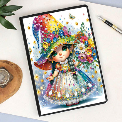 DCIDBEI 5D Diamond Art Painting Notebooks Kits Angel DIY Special Shaped Journal Sketchbook Fairy Cross Stitch Diamond Art Dairy Book Elf Paint by Numbers kit for Adults Festival Birthday