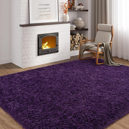 Softlife Rugs for Bedroom 4x5.3 Feet Purple Area Rug for Living Room Super Soft Shaggy Rugs for Dorm Fluffy Fuzzy Carpets Long Plush Bedside Rug Nursery Girls Boys Kids Room Home Christmas Decoration