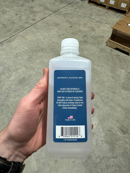 99% Isopropyl Alcohol 16 oz. Bottle, General Purpose Cleaner for Glass and PCB, Technical Grade, Alcohol for Nails (2)