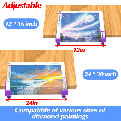 GFYYBKJ Diamond Painting Canvas Table Clamp Set, Diamond Painting Canvas Roll Holder, Diamond Art Kits and Craft Accessories for Adults, Gift for DIY Diamond-Painters(Purple)