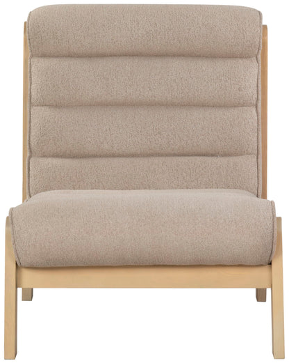 SAFAVIEH Couture Collection Trixie Light Brown Boucle/Natural Channel Tufted Accent Chair (Fully Assembled)