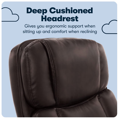 Serta Fairbanks Big and Tall High Back Executive Office Chair, Ergonomic Gaming Computer Chair with Layered Body Pillows, Contoured Lumbar Zone, Brown