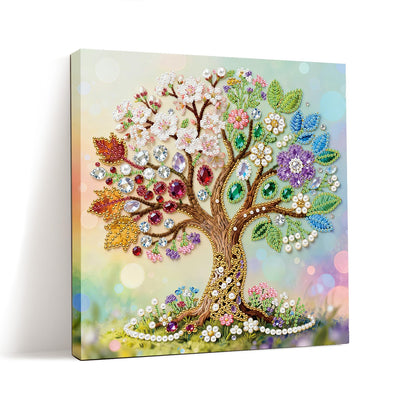ILYUFO Diamond Art Kits for Adults, 5D Gemstone Tree DIY Diamond Art with Frame, Crafts for Home Wall Decor, Ideal Gifts for Art Lovers 10×10inch