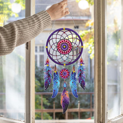 Sunovate DIY Dream Catchers Diamond Painting Kit - Handmade Craft for Boho Decor, Symbol of Good Dreams & Positive Energy, All-Inclusive Crafts for Adults (Dreamy)
