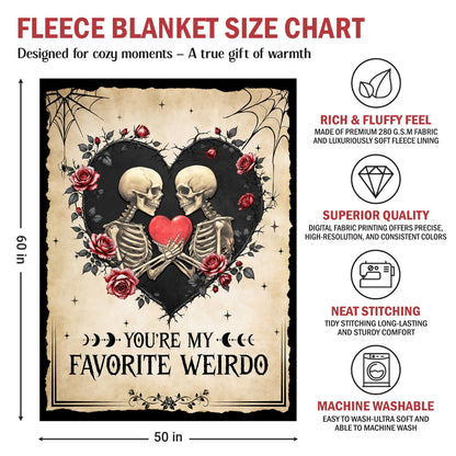 GEEMBI Anniversary Couples Gifts for Women Men - Fleece Throw Blanket for Couch Bed 50x60 in - Wedding Anniversary Birthday Gifts for Boyfriend Girlfriend Her Him Wife Husband, Gothic Blanket