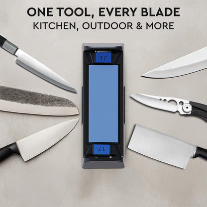 Sharp Pebble Complete Whetstone Knife Sharpening System – 1000/6000 Grit Wet Stone Sharpener Kit with Built-In Angle Guides (15°/17°/20°/22°) – Beginner-Friendly