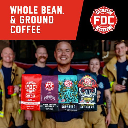 Fire Department Coffee - Rescue Variety Pack - Ground Coffee for Firefighters - Medium, Dark, Shellback Espresso & Skull Crushing Espresso - Veteran Owned (12 oz, Pack of 4)