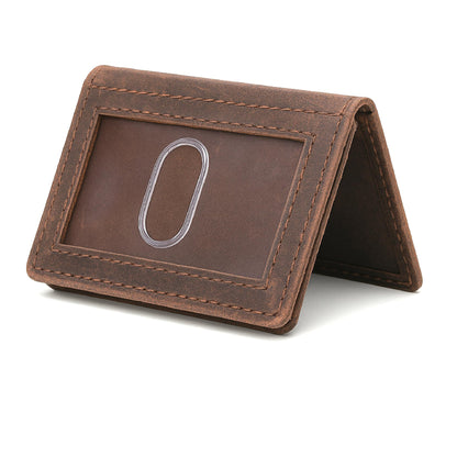 TheAntiq Leather Men Wallet, Business Card Case Expandable Bifold Card Holder for Men and Women Men's Purse RFID Wallet for Men- Brown