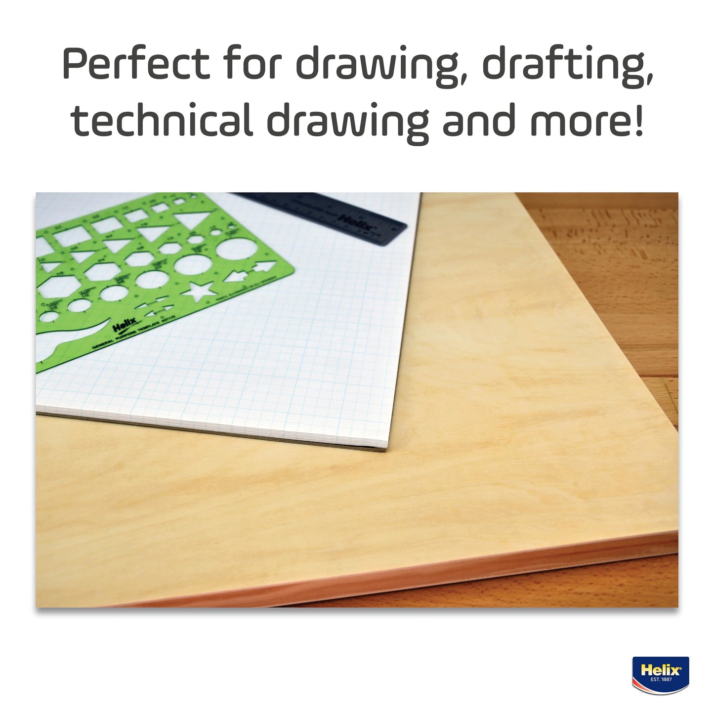 Maped - Helix Wooden Lightweight Drawing Board 18 x 24 Inch - Sketching Outdoors - Precision Metal Edge - Ensures Level Surface, Prevents Warping - Durable, Ample Space, Versatile Use