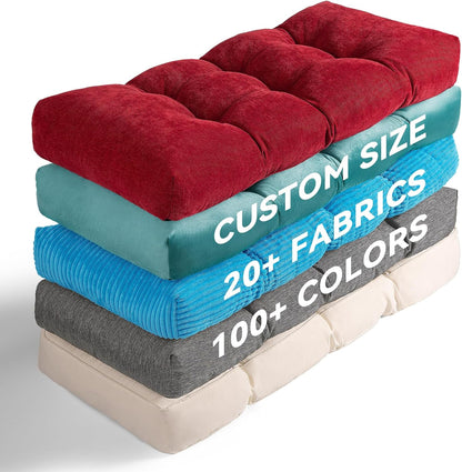 Detiblue Custom Tufted Bench Cushion,Bench Seat Cushions for Indoor/Outdoor Furniture,Customizable