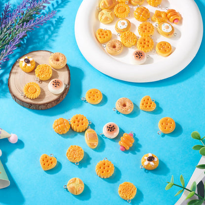 Beadthoven 40Pcs Assorted Resin Imitation Food Charms Cute Baking Bread Charms Small Cookies Donut Hot Dog Miniature Food Pendants for Jewelry Making Earrings Necklaces Keychains DIY Crafts Supplies