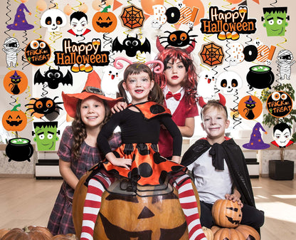 Joyful Start Halloween Hanging Decorations 68PCS Halloween Decorations for Classroom Hanging Ghost Pumpkin Ceiling Decor Indoor