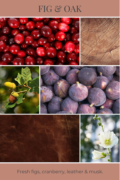 ECO CANDLE CO. Recycled Candle, Fig & Oak, 26 oz. - Scents of Figs, Cranberries, Leather, & Musk - 100% Soy Wax, No Lead, Kraft Paper Label & Lid, Hand Poured, Made from Midwest Grown Soybeans