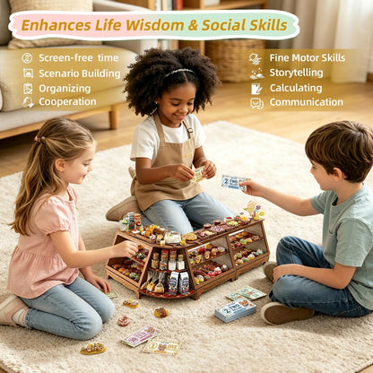 iLAND Fun Craft Kits for Kids Cute Clay Bakery Shop DIY Set, Creative Kids Toys Girls 6-8-10, 1:6 Scale Miniature Food Toys fit Doll Figure 9-12”, New Best Christmas Birthday Gift for Girls Age 7 9 11