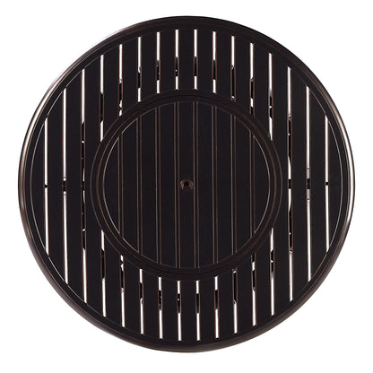 Oakland Living Aluminum 57,0000 BTU 44 in. Round Propane Black Fire Pit Table with Fire Beads, Lid, Propane Tank Cover and Table Fabric Covers in Copper Finish
