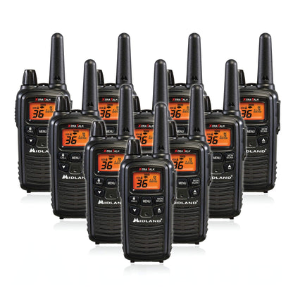 Midland LXT600VP3 36 Channel FRS Two-Way Radio - Up to 30 Mile Range Walkie Talkie - Black (Pack of 6)