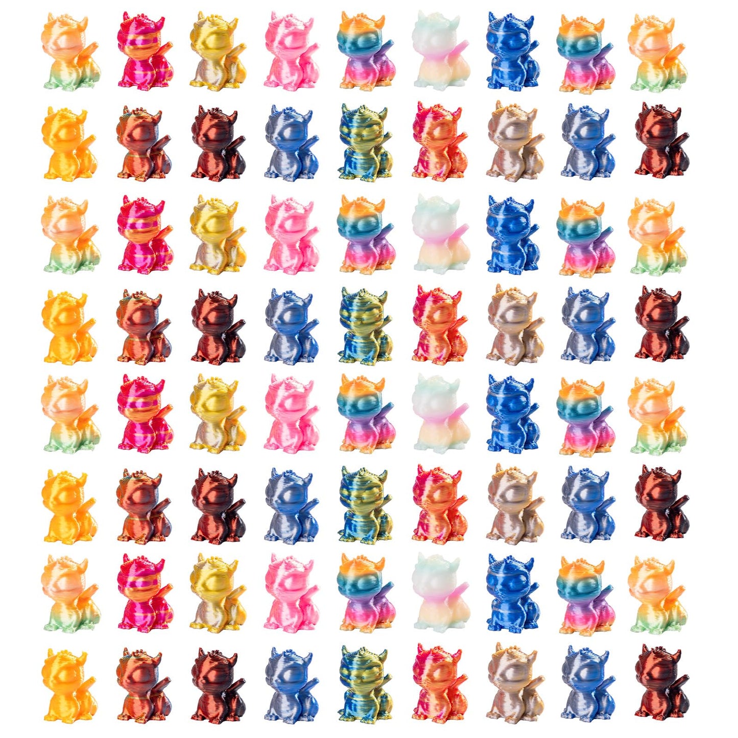 Teenzee 100pcs Mini 3D Printed Animals Tiny Dragon Plastics Figures Miniature Little Small Animals Figurines Bulk for Micro Fairy Garden Landscape Accessories Hide Crafts Decor Aquarium