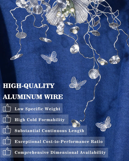 FIVEIZERO 14 Gauge Aluminum Craft Wire 164ft,Armature Wire for Sculpting, Bendable Metal Wire for Jewelry Making, Wire Wrapping, Floral Sculptures,Clay & Christmas Ornaments Crafting(Sliver)