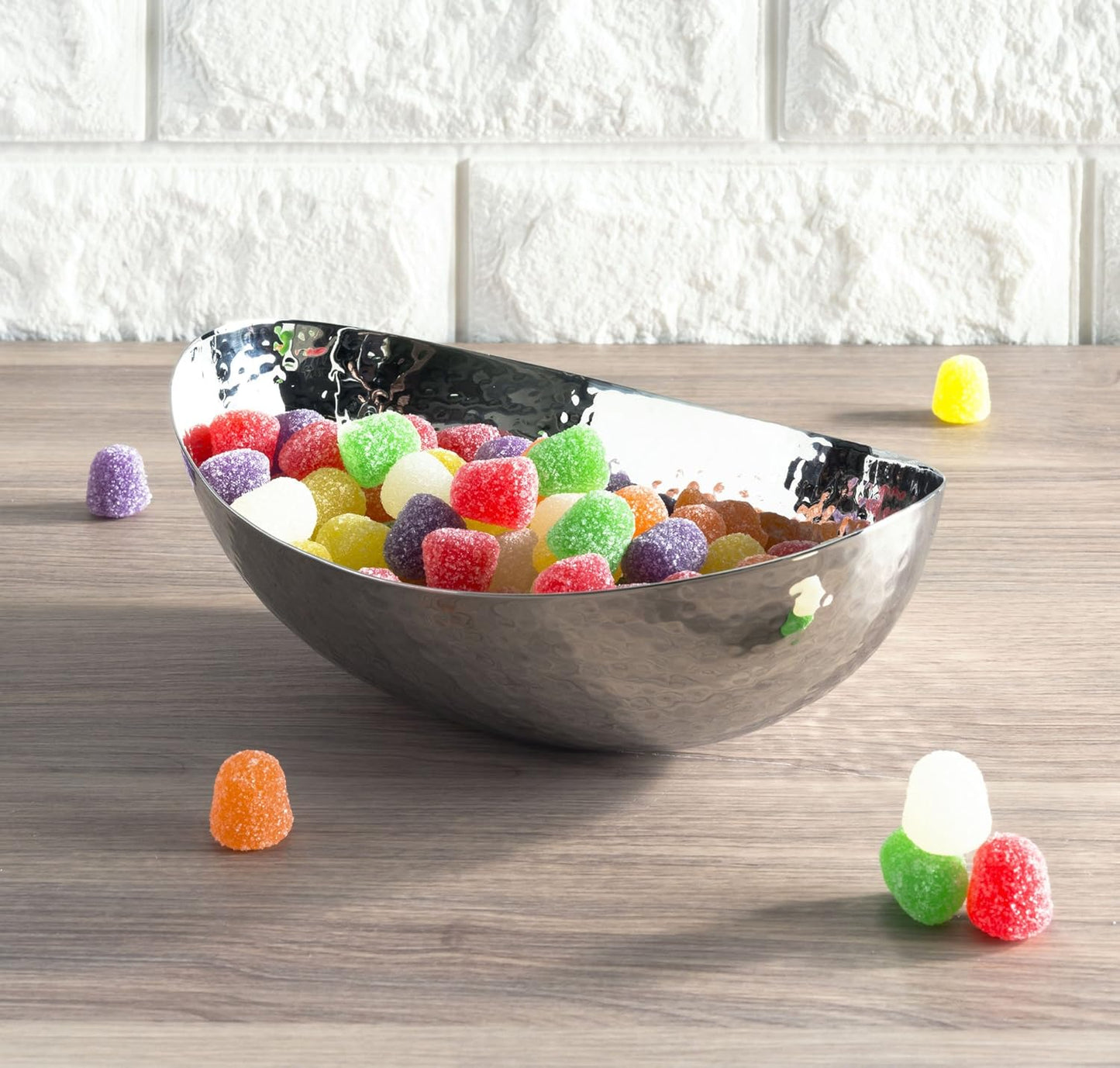 8" Oval Bowl, Stainless Steel, Silver