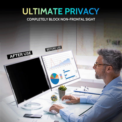 [2-Pack] 27 Inch Privacy Screen for Computer Monitor 16:9 Aspect Ratio, Eye Protection Anti Blue Light Glare Shield, 27inch Removable Black Blackout Anti Spy Desktop Security Private Filter