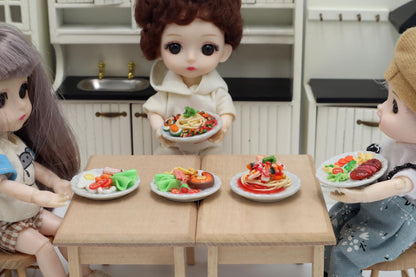 Mixed 5 Assorted Spaghetti and Steak Dollhouse Miniature Food,Tiny Food