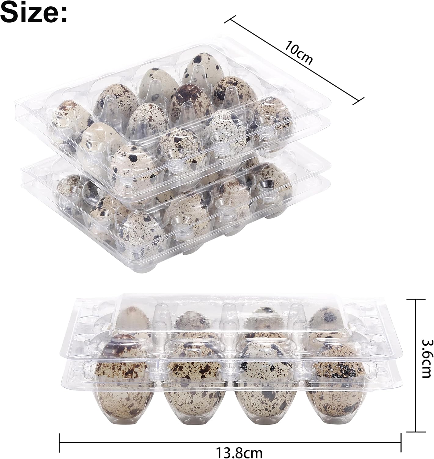 LayHyand 120 Dozen 3x4 12 Count Pcs Quail Egg Cartons, Square Egg Basket, Style Holds Up to Twelve Small Eggs Box, Bulk