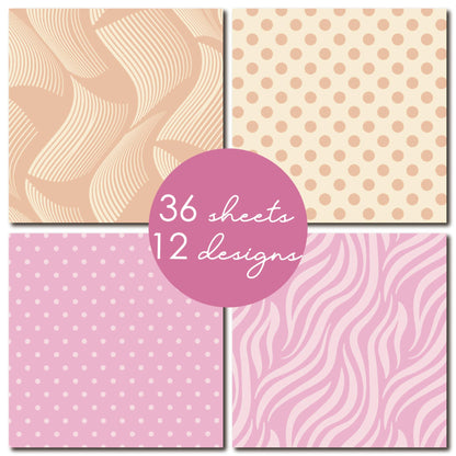 Desecraft 12x12 in Pastel Easter Scrapbooking Cardstock Decorative Paper - 36 Sheets - for Card Making Journaling Planner Origami Background Scrapbook Paper Scrapbook Materials Supplies