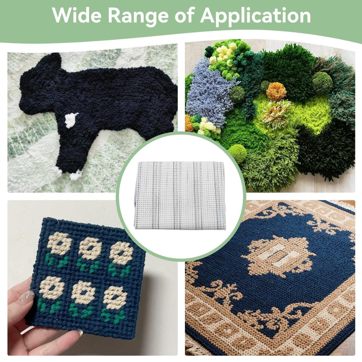 Latch Hook Canvas, Mesh Canvas Sheets Blank Rug Hooking Mesh Sheet Blank Hooking Meshh for Crafts Supplies Making (50 * 150cm)