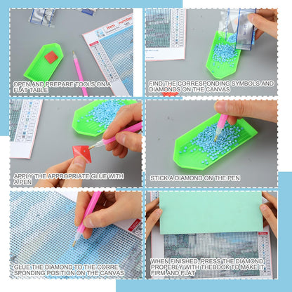 Yeaqee 4 Pcs Diamond Art Kits DIY Painting for Adult Aesthetic Wall Diamond Crafts Aesthetic Room Decor Cute Painting Pictures 5d Craft Wall Decor for Home 10 x 11.8''(Beach)