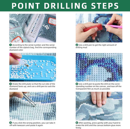 VOAA 5D Diamond Art Painting European Town Kit - DIY Paint with Diamond Art Abstract Round Full Drill Craft, Home Decor Embroidery Set with Canvas, Tools, Sparkling Diamonds - 12x16 inch