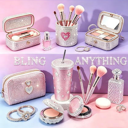 Gikboup 40000 Pcs 40 Colors Bedazzling Kit with Rhinestones,3mm Jelly AB Resin Flatback Gems with 4 B-7000 Glue, 40-Grid Storage Box, Tweezers, Trays and Tools for Crafts, Cups, Phone Cases