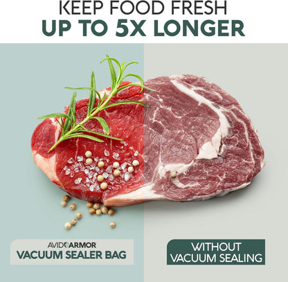 Avid Armor Vacuum Sealer Bags - Heavy Duty 8x25 Rolls | BPA-Free Food Storage & Sous Vide | 4 Pack