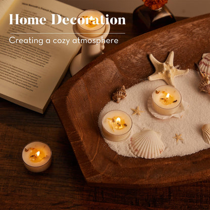 Ashlux Candle Set - 4H Tea Lights | Unscented Dripless Smokeless Clean Burning Long Lasting Candles for Wedding Home Decor Dinner Church Holiday
