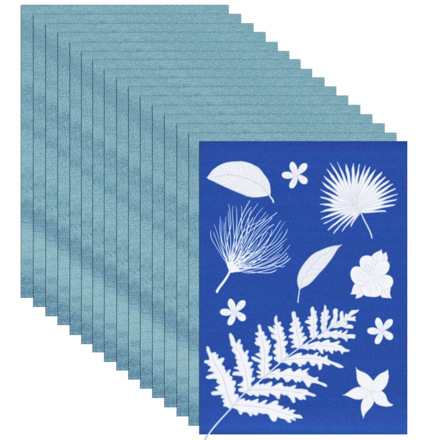 Spakon 32 Sheets Sun Print Paper Cyanotype A4 A5 Solar Drawing Paper Sensitivity Nature Printing for Adults Arts Crafts DIY Project(8.3 x 11.7 Inch,White)