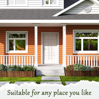 Wood Garden Edging Border, No Dig Landscape Edging, Decorative Flower Bed Border, 11.8" H x 48" L (1 Pack)