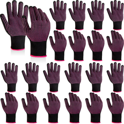 Suhine 20 Pcs Professional Heat Resistant Gloves for Hair Styling Curling Heat Resistant Work Gloves(Silicone Bumps Style)