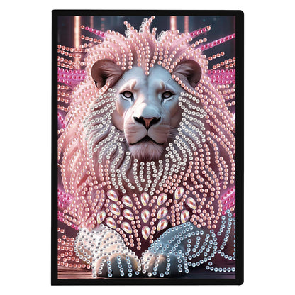 JZHYOAN DIY Diamond Painting Blank Notebook Kits Lion Special Shape Diamond Art Kits Dairy Travel Drawing Message Art Gifts Notepad A5 Hardcover Journal Note Book for Work Note Taking Adult