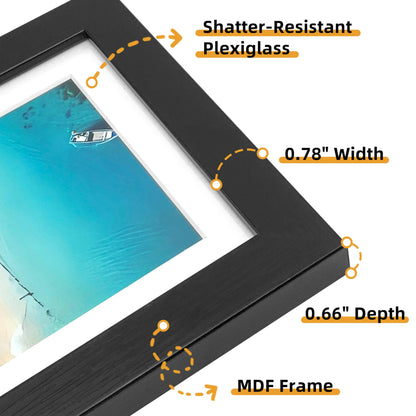 7 Pack Picture Frames Collage Wall Decor, Gallery Wall Frame Set for Wall Mounting or Tabletop Display, Multi Sizes Including 16x20-1, 11x14-2, 8x10-2，5x7-2 Family Photo Frames,Made of Solid Wood，Black