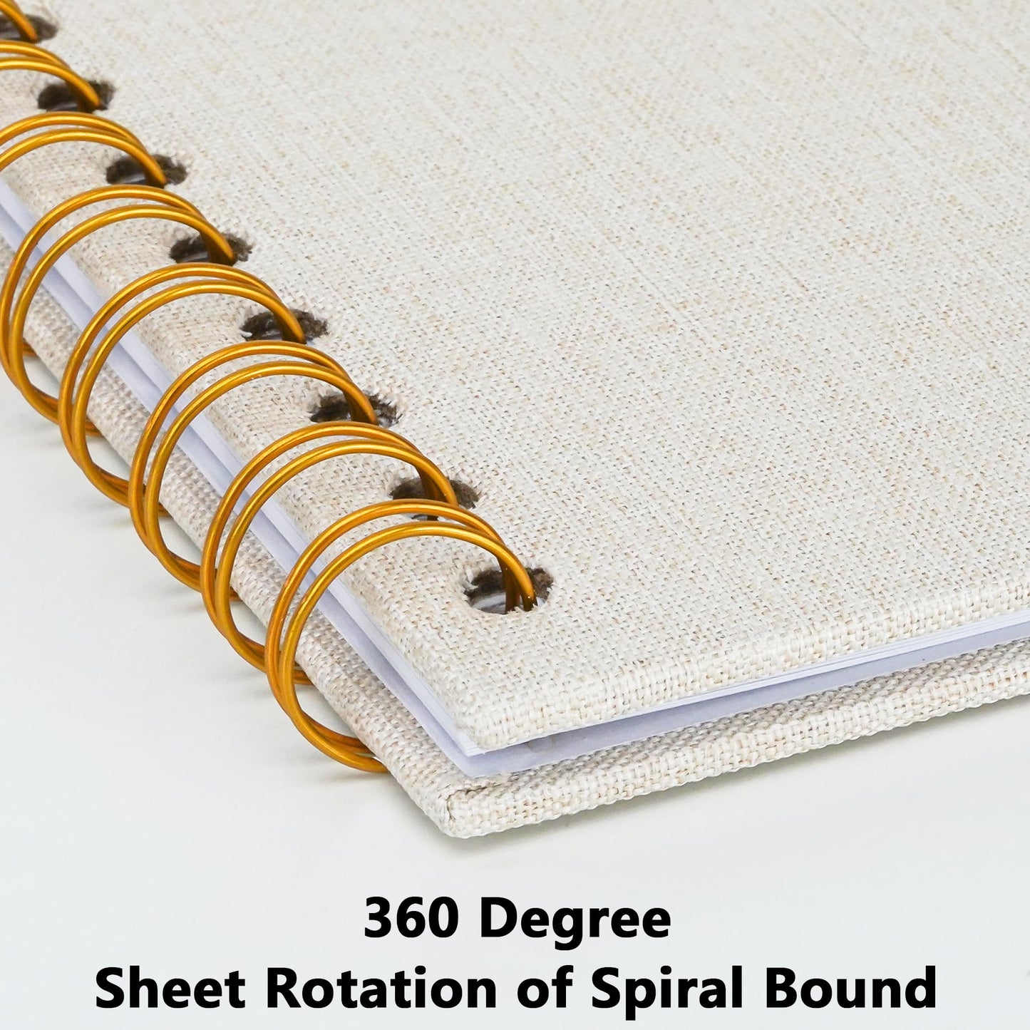 Yopih Linen Covered Scrapbook Photo Album, 8x8 Inches with Hardcover Kraft White Pages - Ideal for Travel, Wedding, Guest Book, Christmas, Baby Shower (20 Sheets/40 Pages)